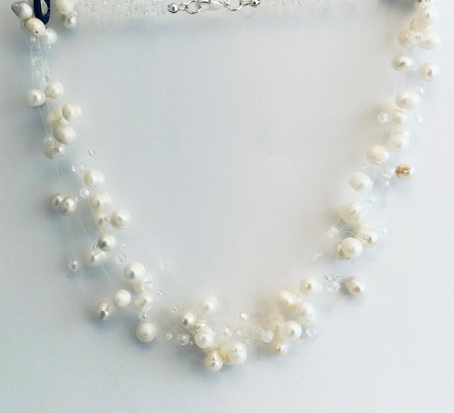 Floating Fresh Water Pearl Wedding Jewelry