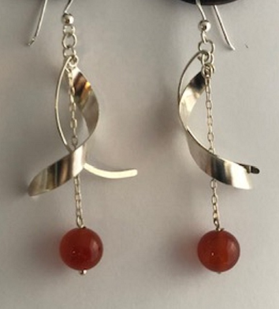 Sterling Silver and Carnelian Earrings