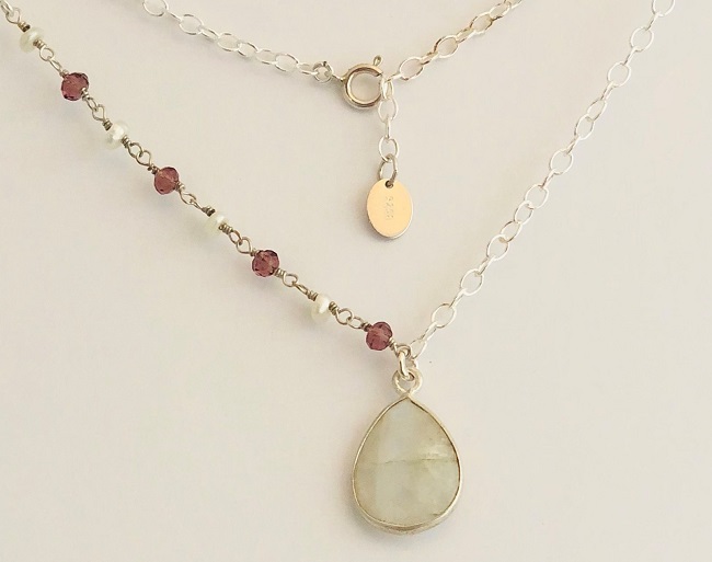 Moonstone and Sterling Silver Necklace