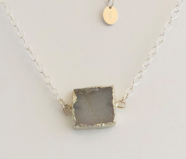 Druzy Agate Pendant Necklace