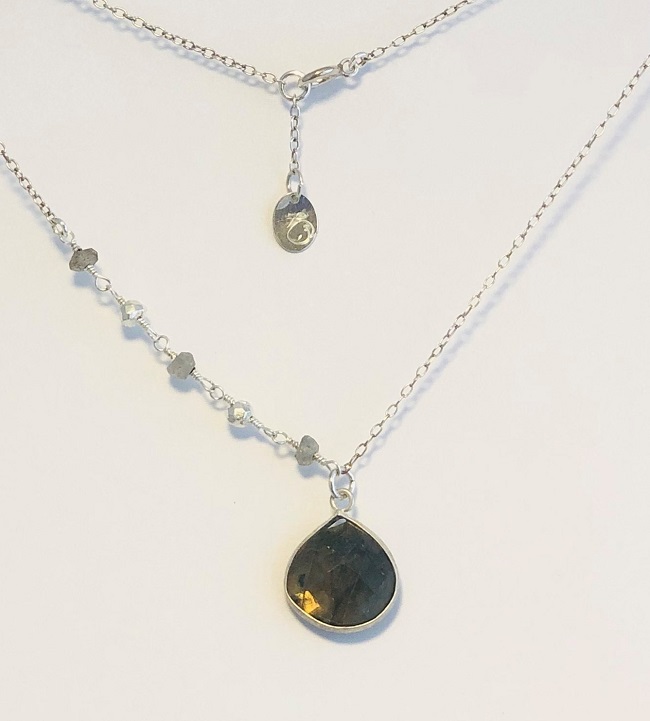 Teardrop Labradorite Pendant in Sterling Silver