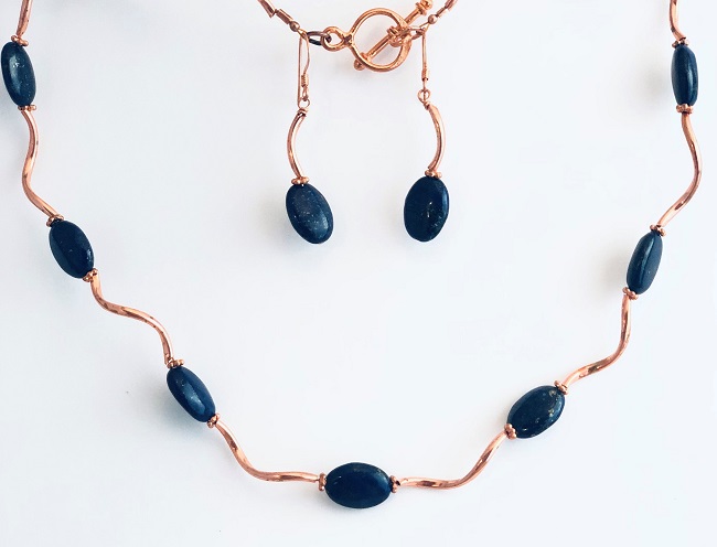 Lapis Lazuli and Copper Jewelry Set